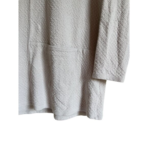 J. Jill Pure Jill Size Medium Waffle Knit Jersey Knit Tunic Top Pocket Tan Beige - Picture 4 of 6